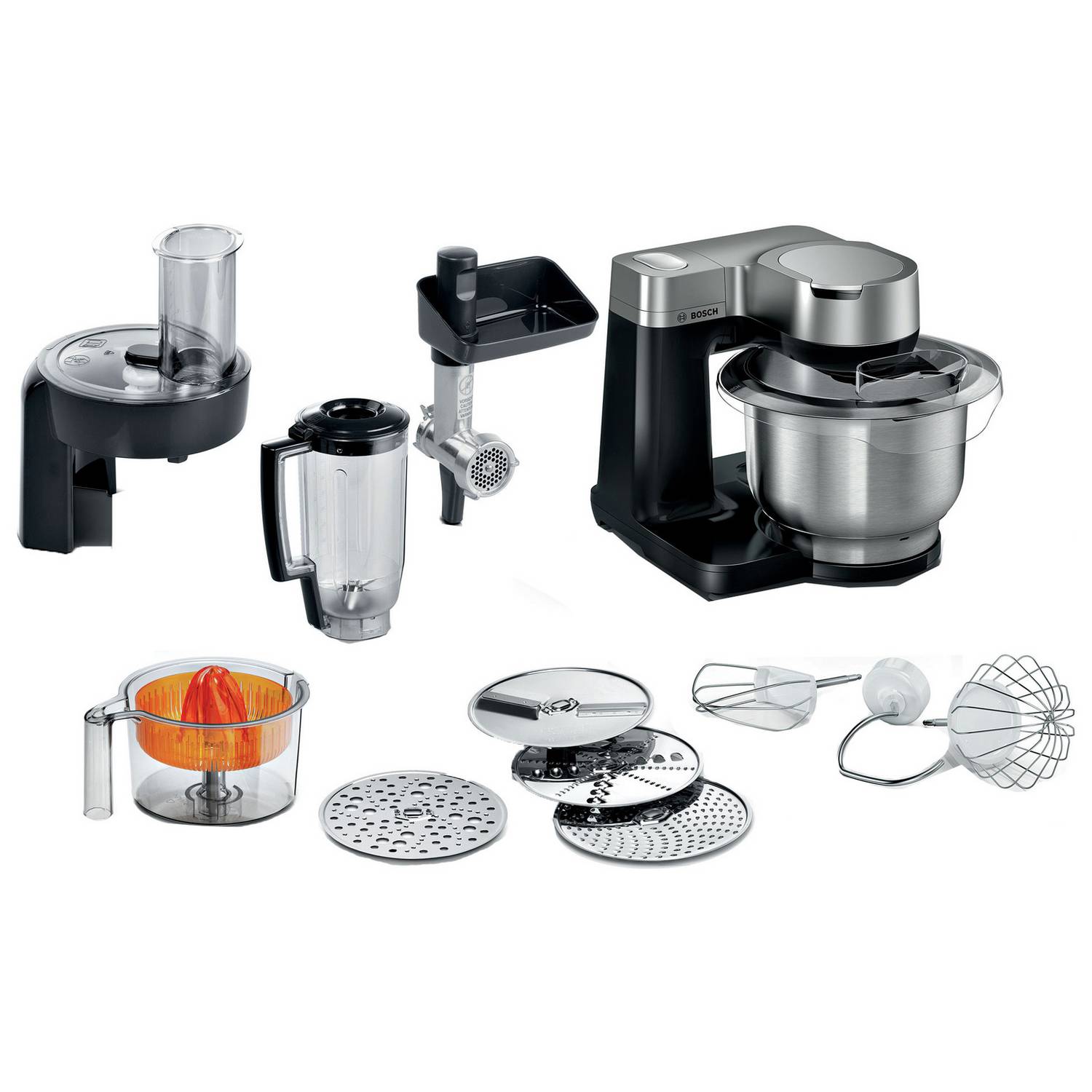 Bosch MUMS2VM40G 7-in-1 Stand Mixer, Juicer, Shredder, Black